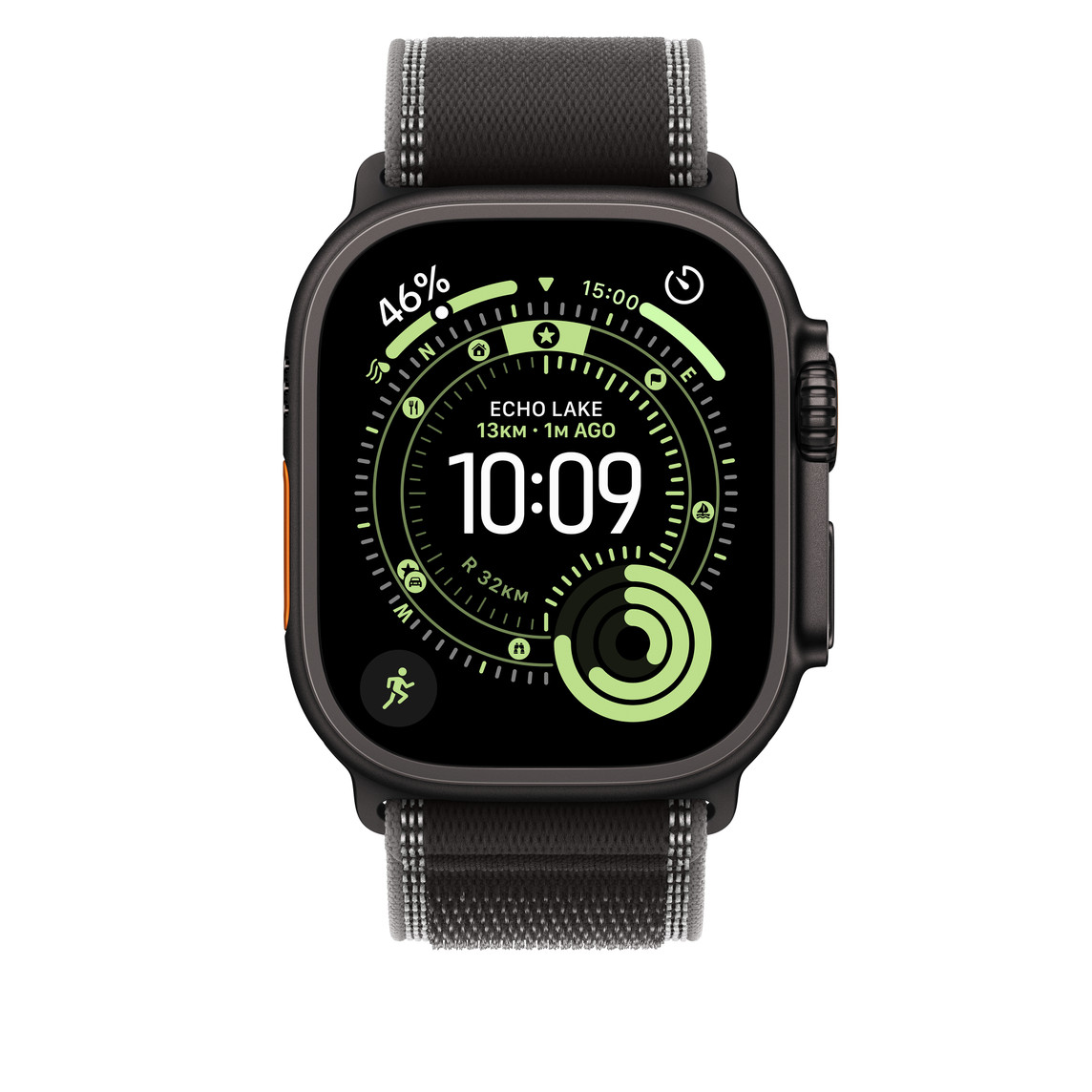 APPLE WATCH 49MM BLACK/CHARCHOAL BLACK TITANIUM TRAIL LOOP S/M-MG9T4ZM/A - Image 3