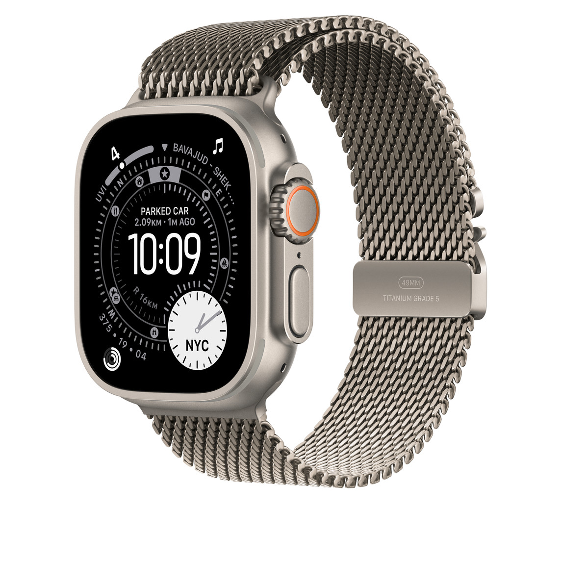 APPLE WATCH 49MM NATURAL TITANIUM MILANESE LOOP LARGE MGHQ4 - Image 2