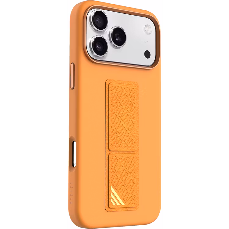 LEVELO IPHONE 17 PRO MORPHIX SILICONE CASE WOTH LEATHER GRIP ORANGE LVLMRPS17PORG - Image 2