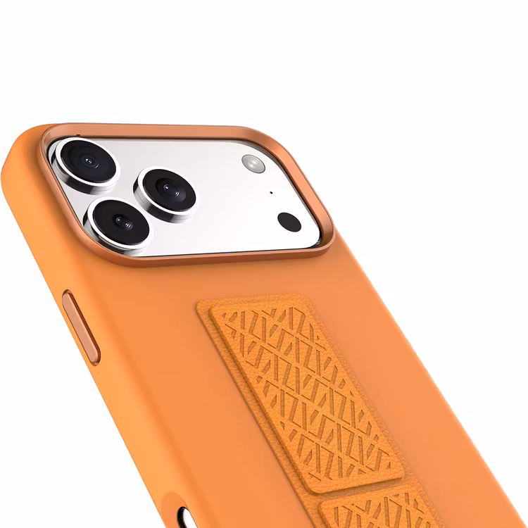 LEVELO IPHONE 17 PRO MAX MORPHIX SILICONE CASE WITH LEATHER GRIP ORANGE LVLMRPS17PMORG - Image 5