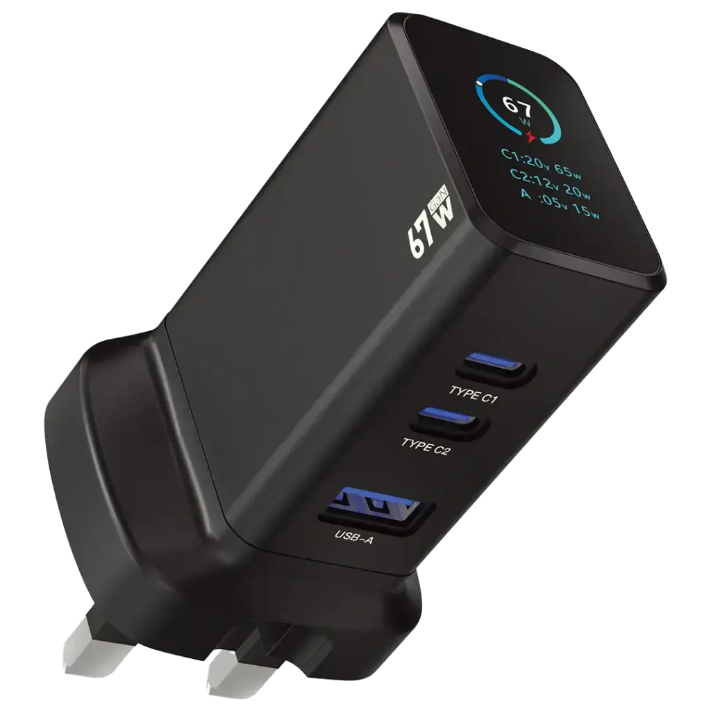 POWEROLOGY GANEX 67W MUTI PORT ADATER BLACK PWC2417BK - Image 2