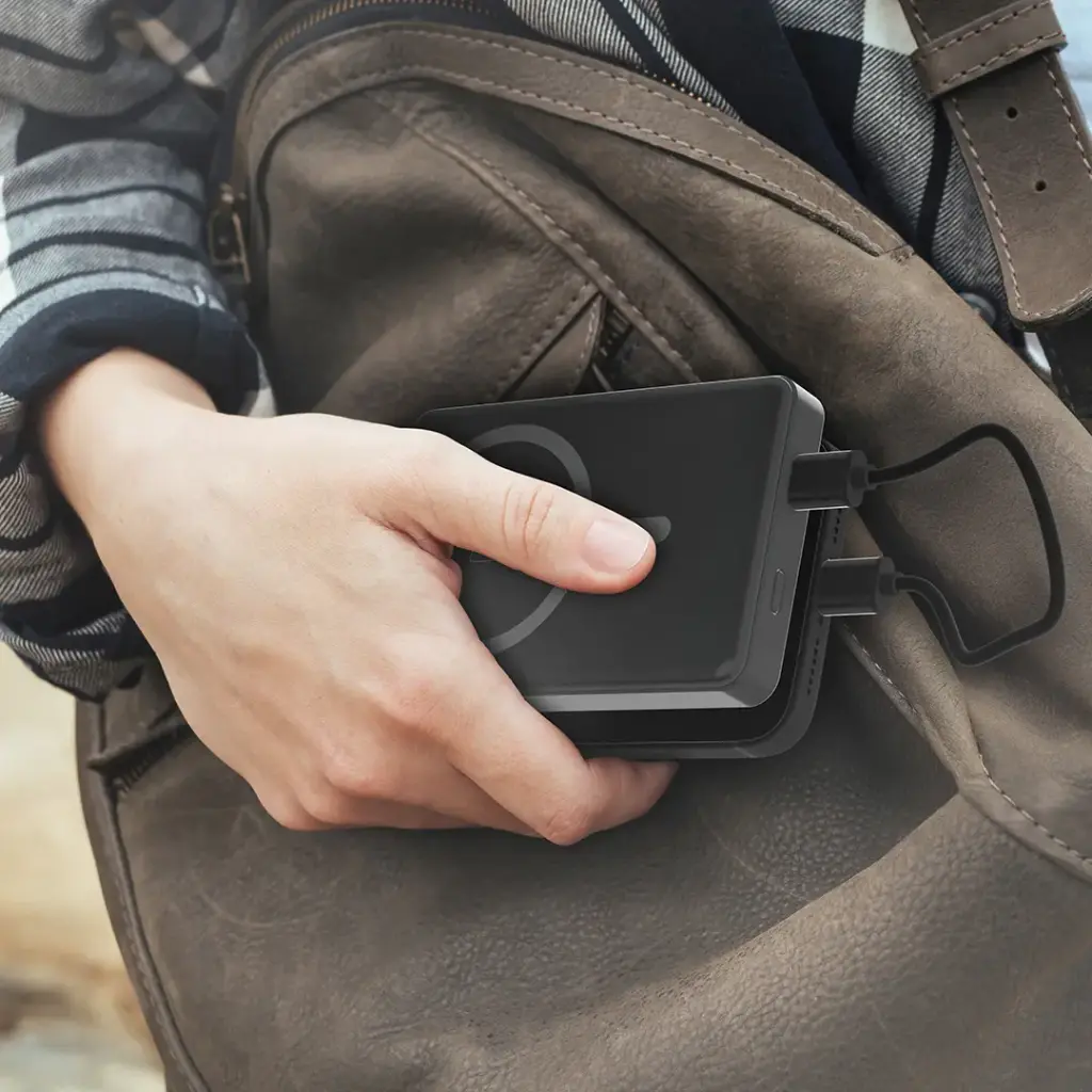 PORODO 10000MAH QI2 WIRELESS POWERBANK DARK GREY PDPBFCH086DG - Image 5