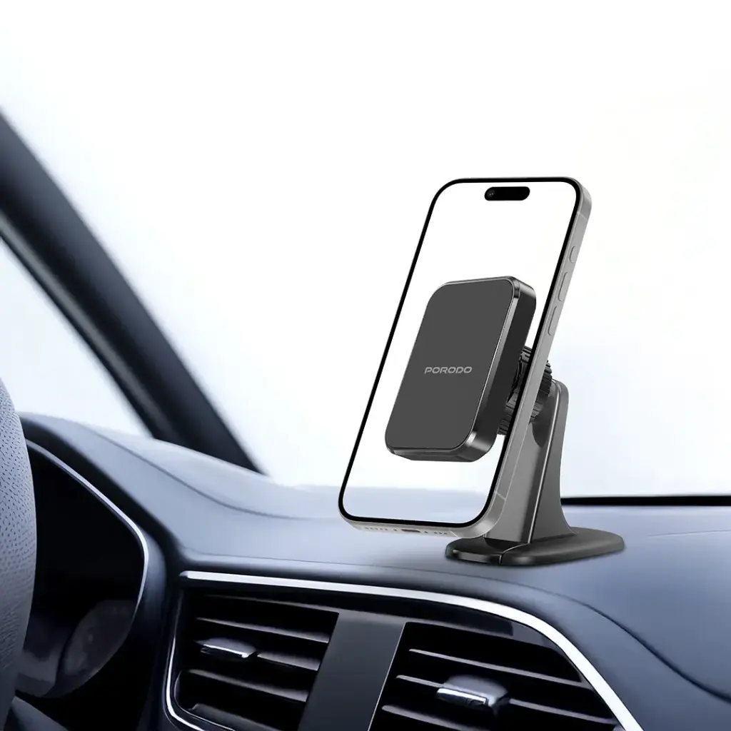 PORODO DUAL MOUNT MAGNETIC PHONE HOLDER WITH DASH & AIR VENT BLACK PDHSM35BK - Image 4