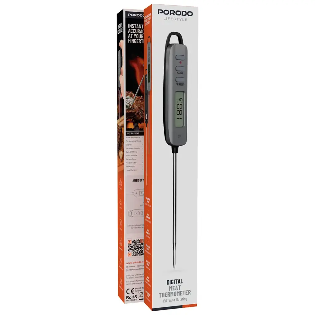 PORODO LIFESTYLE DIGITAL MEAT THERMOMETER SILVER PDLFST6027SL - Image 3