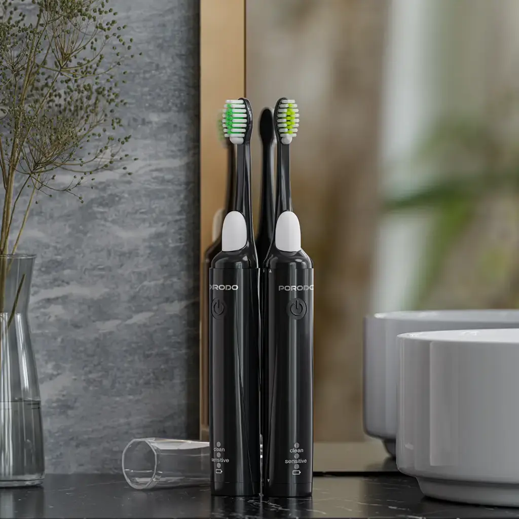 PORODO LIFESTYLE RECHARGEABLE ELECTRIC TOOTHBRUSH-BLACK-PDLFST210BK - Image 2