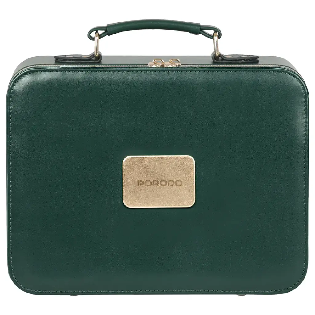 PORODO LIFESTYLE TRAVEL MAKEUP BAG WITH DETACHABLE LED MIRROR GREEN PDLFSTMB12GN - Image 2