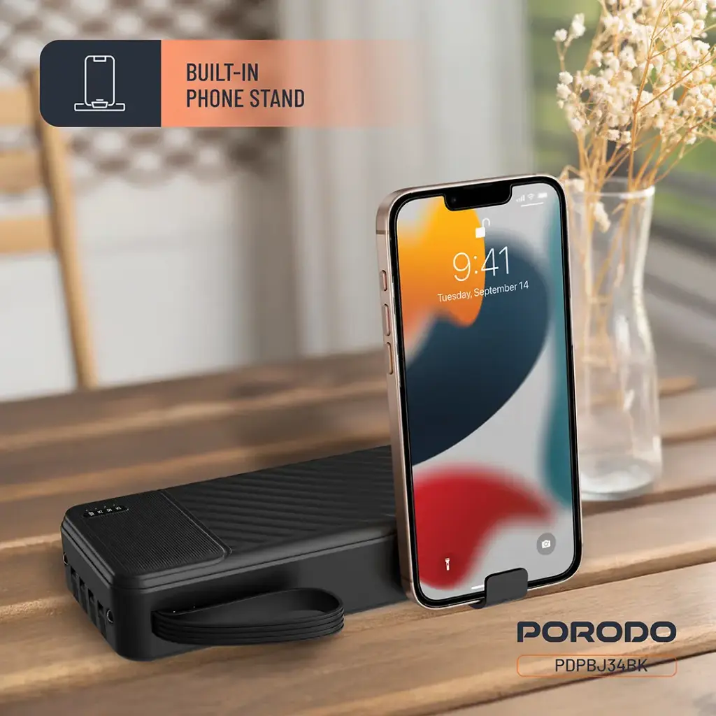PORODO PIANO 20000MAH POWER BANK BLACK PDPBJ34BK - Image 5
