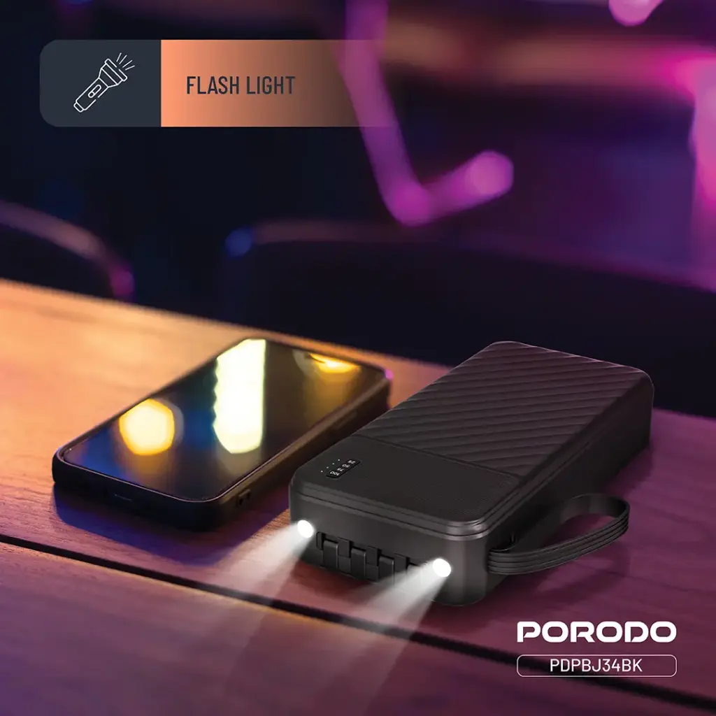 PORODO PIANO 20000MAH POWER BANK BLACK PDPBJ34BK - Image 10