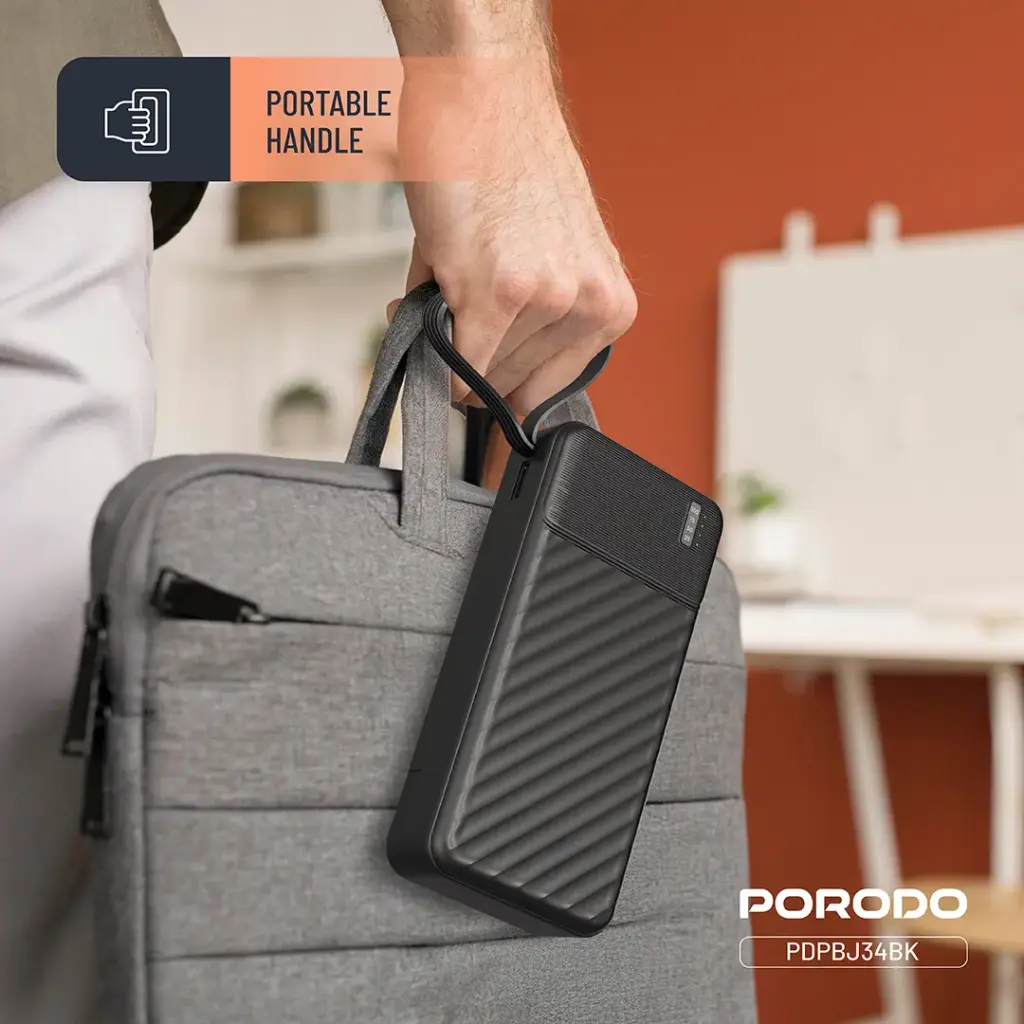 PORODO PIANO 20000MAH POWER BANK BLACK PDPBJ34BK - Image 4