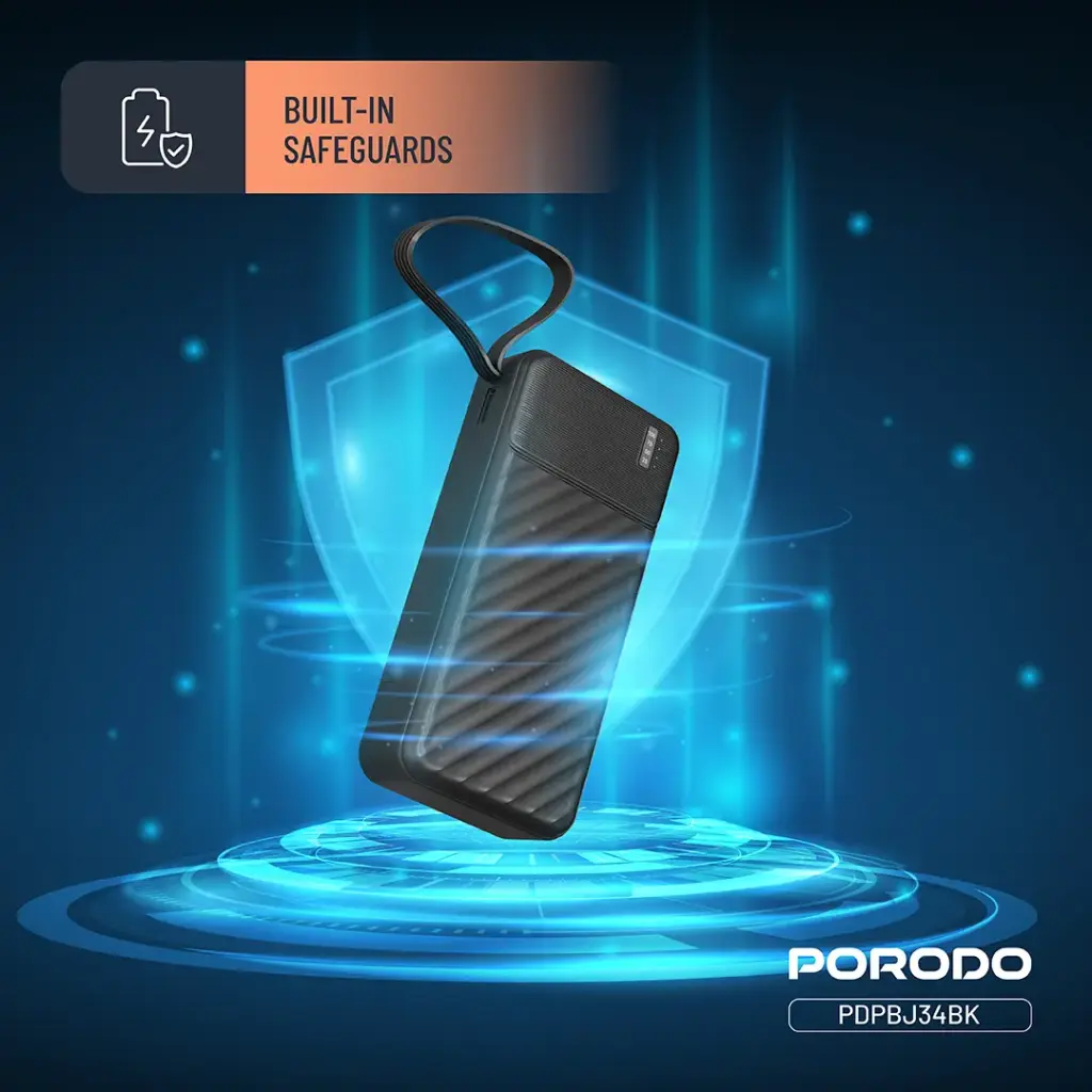 PORODO PIANO 20000MAH POWER BANK BLACK PDPBJ34BK - Image 7