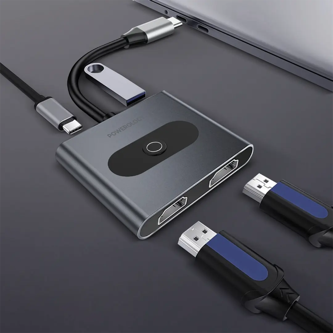 POWEROLOGY 4 IN 1 USB C MULTI FUNCTION HUB PWFX2508AGY - Image 3