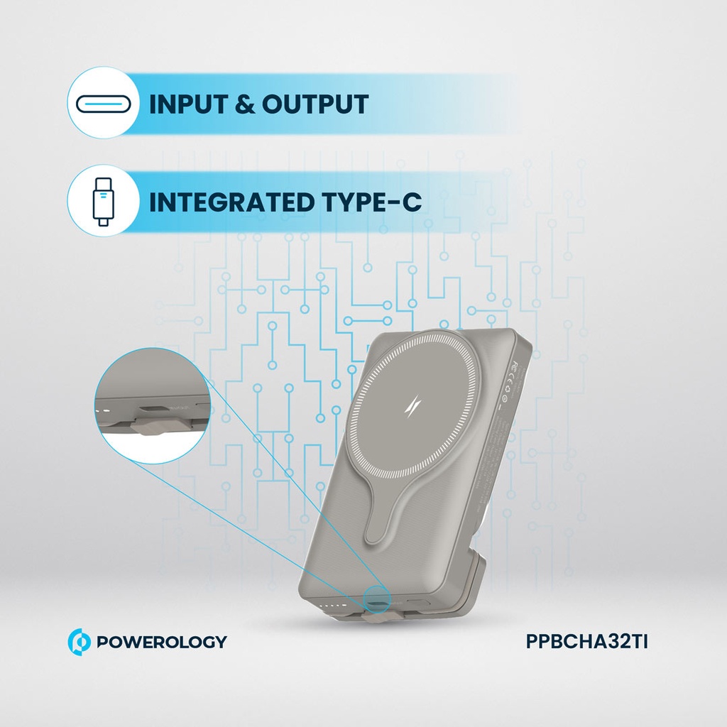 POWEROLOGY 5000MAH POWER BANK MAGSAFE CHARING AIR-VENT MOUNT 20PD TITANIUM PPBCHA32TI - Image 11