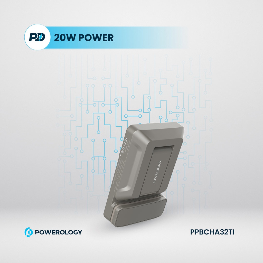 POWEROLOGY 5000MAH POWER BANK MAGSAFE CHARING AIR-VENT MOUNT 20PD TITANIUM PPBCHA32TI - Image 8