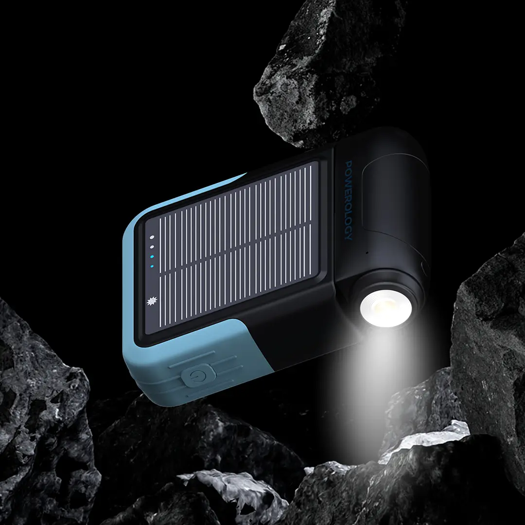 POWEROLOGY SANTE 10000MAH SOLAR POWERBANK BLACK PPBDS05BK - Image 2