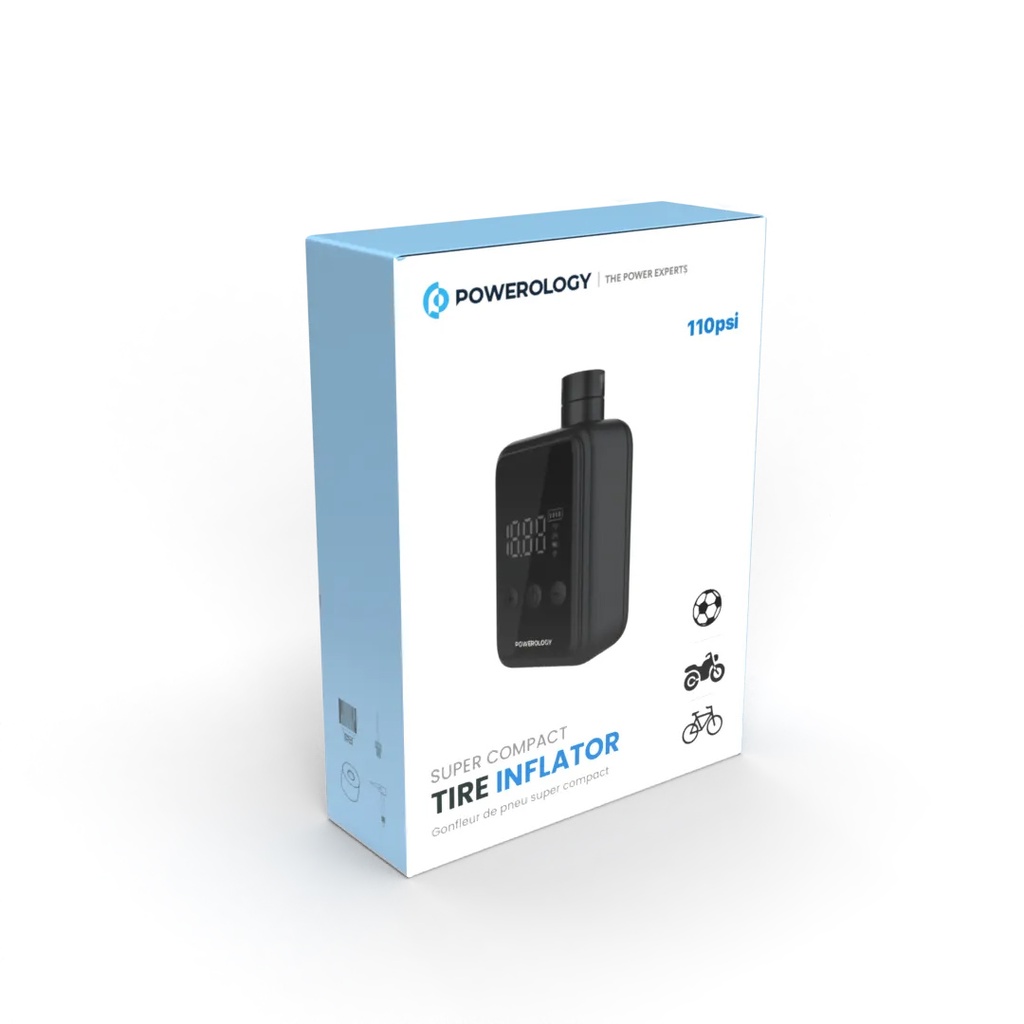POWEROLOGY SUPER COMPACT TIRE INFLATOR BLACK P25CMAPBK - Image 7