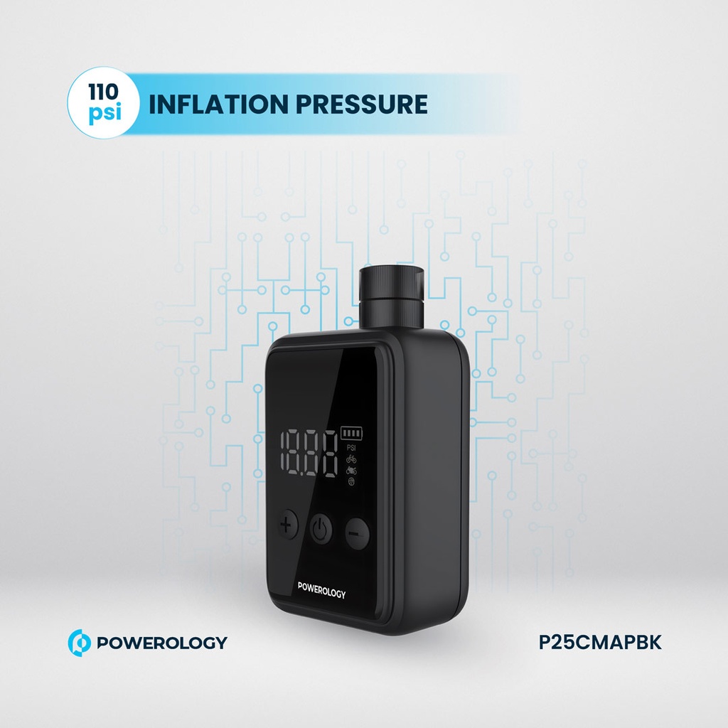 POWEROLOGY SUPER COMPACT TIRE INFLATOR BLACK P25CMAPBK - Image 10
