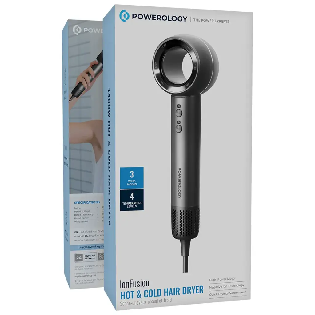 POWEROLOGY LONFUSION HOT COLD HAIR DRYER-GREY PXMLV10GR - Image 3