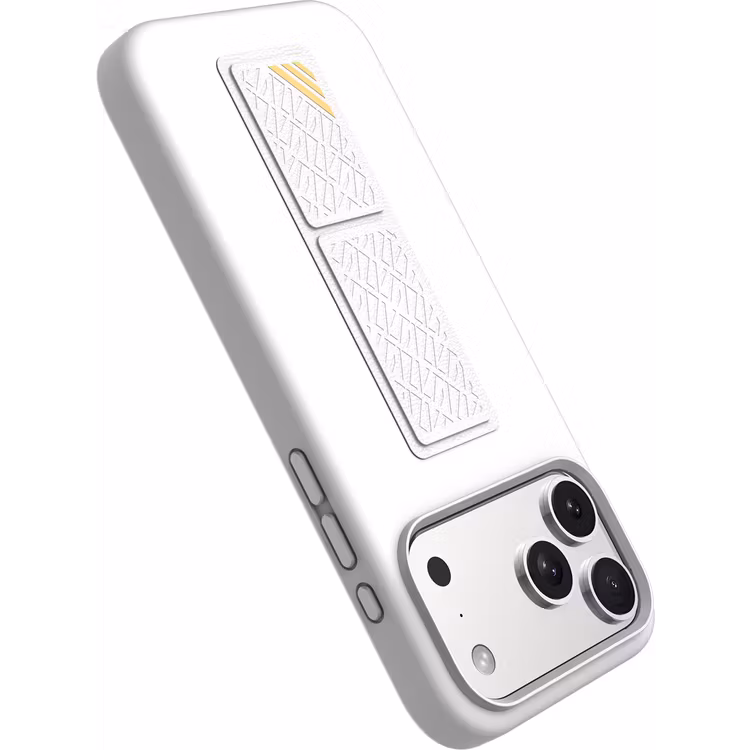 LEVELO IPHONE 17 PRO MORPHIX SILICONE CASE WOTH LEATHER GRIP SILVER LVLMRPS17PSL - Image 10