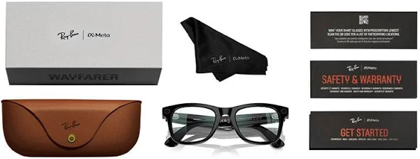 RAYBAN META WAYFARER SUNGLASSES F SHINY BLACK L G15 CLEAR RW4006 - Image 5