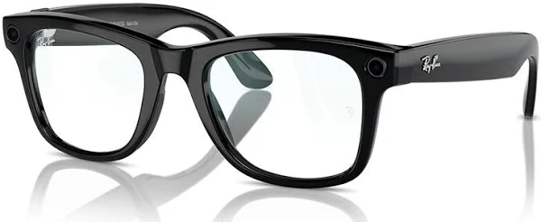 RAYBAN META WAYFARER SUNGLASSES F SHINY BLACK L G15 CLEAR RW4006 - Image 3