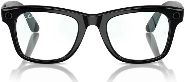RAYBAN META WAYFARER SUNGLASSES F SHINY BLACK L G15 CLEAR RW4006 - Image 2