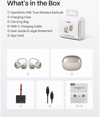 AFTER SHOKZ OPEN DOTS ONE TRUE WIRELESS EARBUDS GREY E310-ST-GY - Image 2
