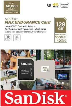 SANDISK MAX ENDURANCE 128GB MICROSD CARD WITH ADAPTER SPEED UP TO 100 MBS SDSQQVR-128G-GN6IA - Image 4