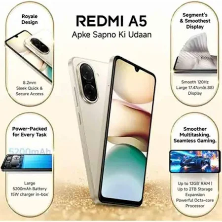 MI REDMI A5 3GB RAM 64GB ROM SANDY GOLD - Image 6