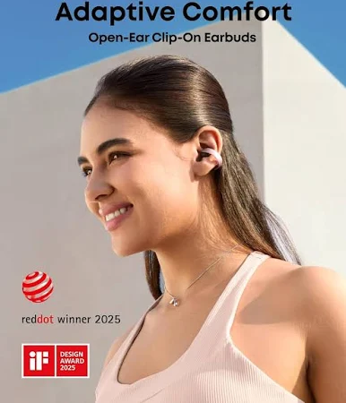 ANKER SOUNDCORE AEROCLIP OPEN EAR CLIP ON EARBUDS PINK A3388H51 - Image 3