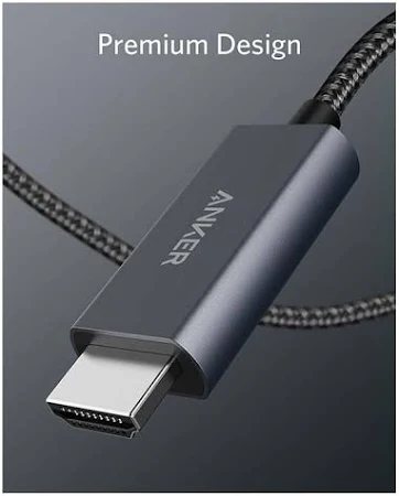 ANKER NANO USB-C TO HDMI BRAIDED CABLE 3FT GREY A87E0H11 - Image 2