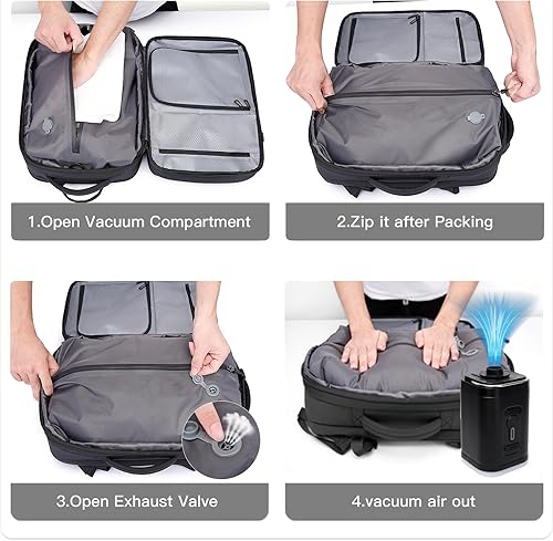 BANGE EXPANDABLE BACKPACK WITH AIR PUMP BLACK BG-3028 - Image 2