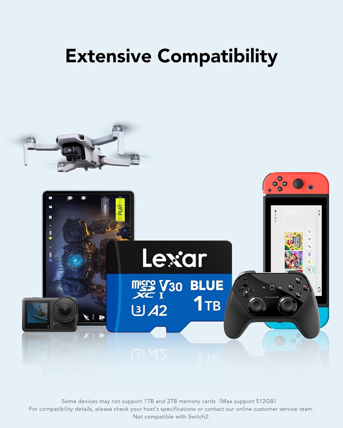 LEXAR BLUE MICROSDXC UHS-I CARD 1TB 160MB/S LMSBLUE001T-BNANG - Image 2