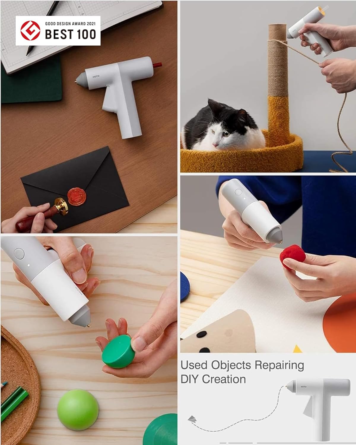 HOTO LITHIUM GLUE GUN WHITE GRAY QWRJQ001 - Image 8
