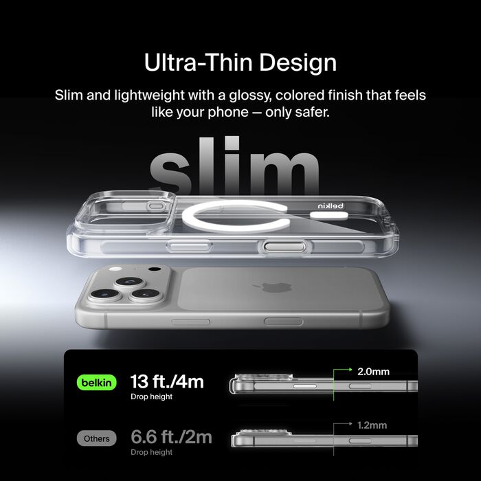 BELKIN IPHONE 17 PRO SHEER FORCE CLEAR SERIES MEGSAFE CASE MSA031HQCL - Image 3