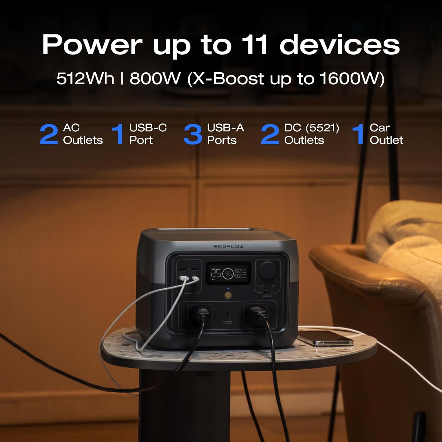 ECOFLOW RIVER 2 MAX PORTABLE POWER STATION 512WH EFR610 - Image 5
