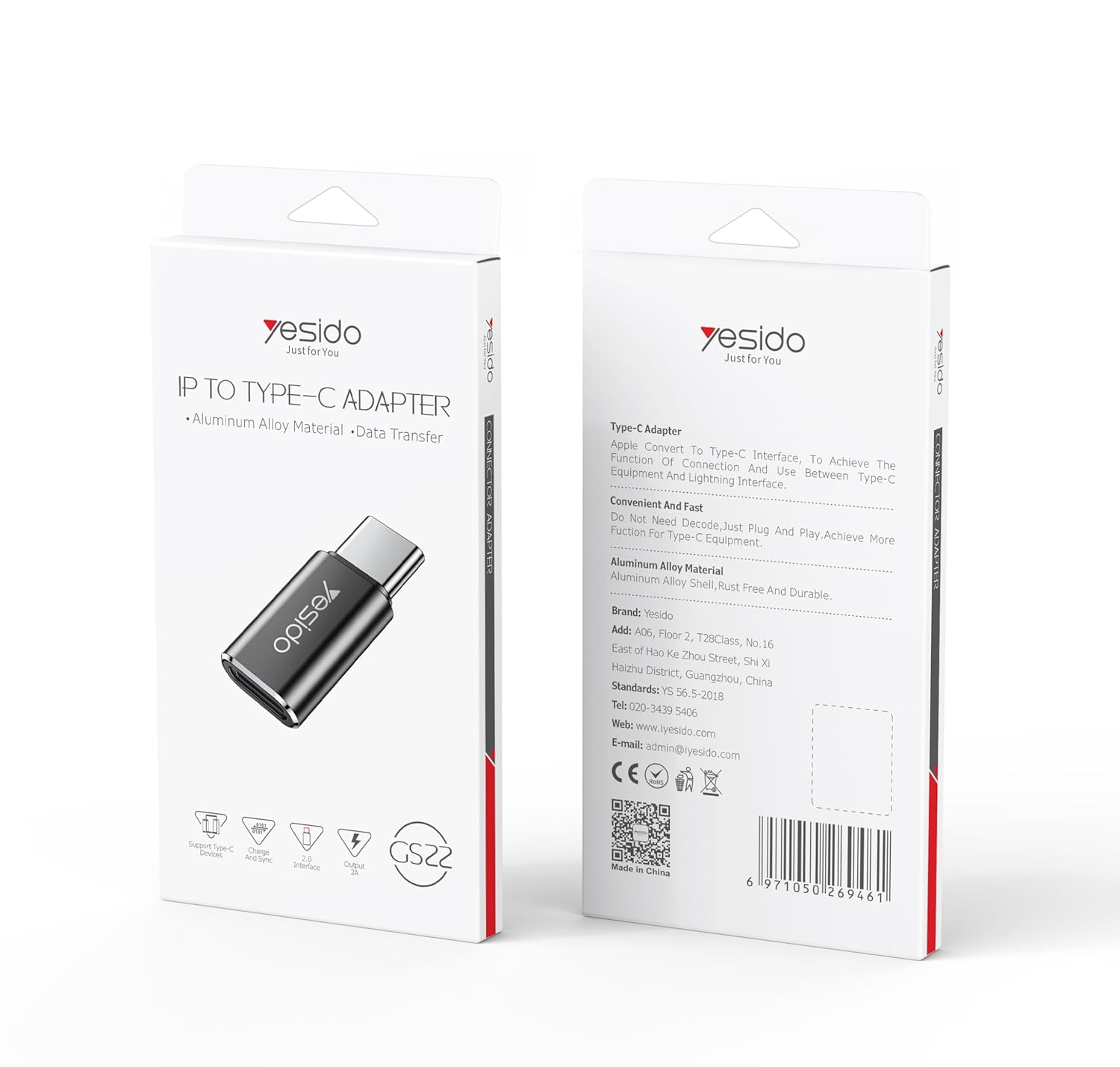 YESIDO OTG ADAPTER BLACK GS22 - Image 2