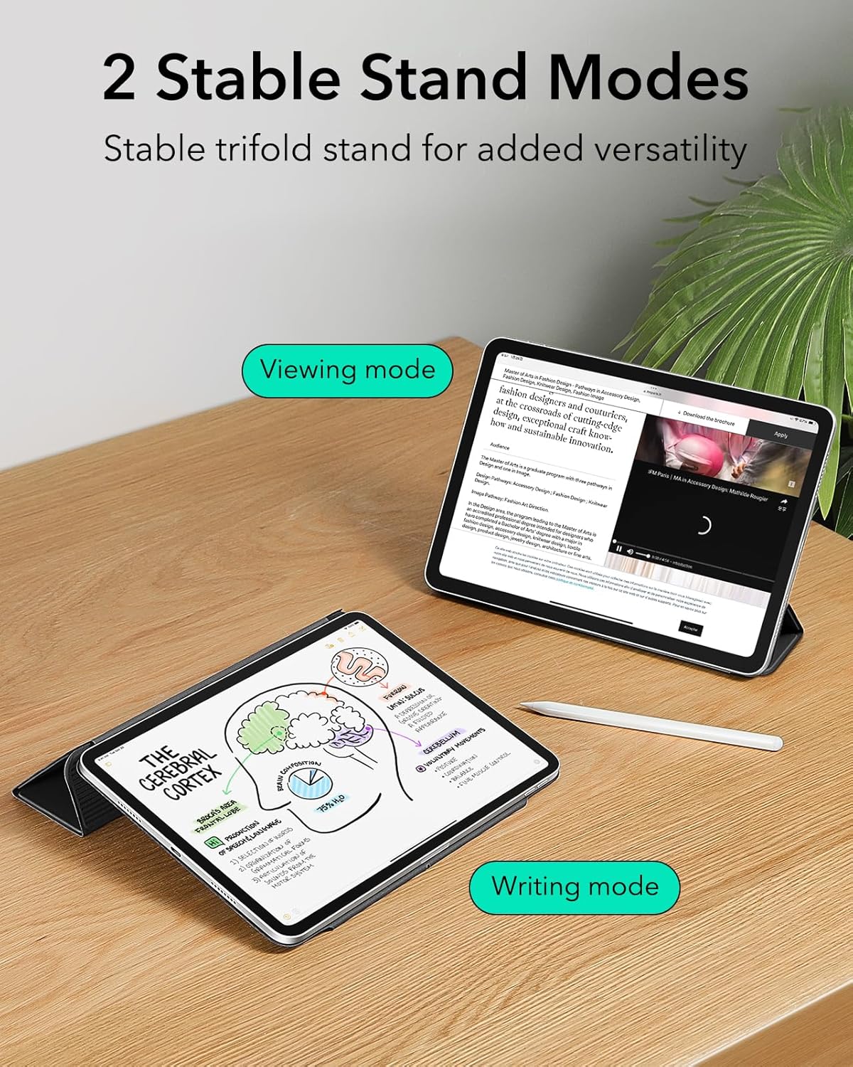 ESR ASCEND TRIFOLD CASE COMPATIBLE WITH IPAD AIR 13 2024 PRO 12.9 (6TH/5TH GEN) FROSTED BLACK - Image 8