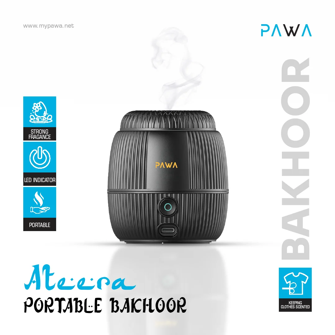 PAWA ATEERA PORTABLE BAKHOOR BLACK PW-BKPTDF10-BK - Image 6
