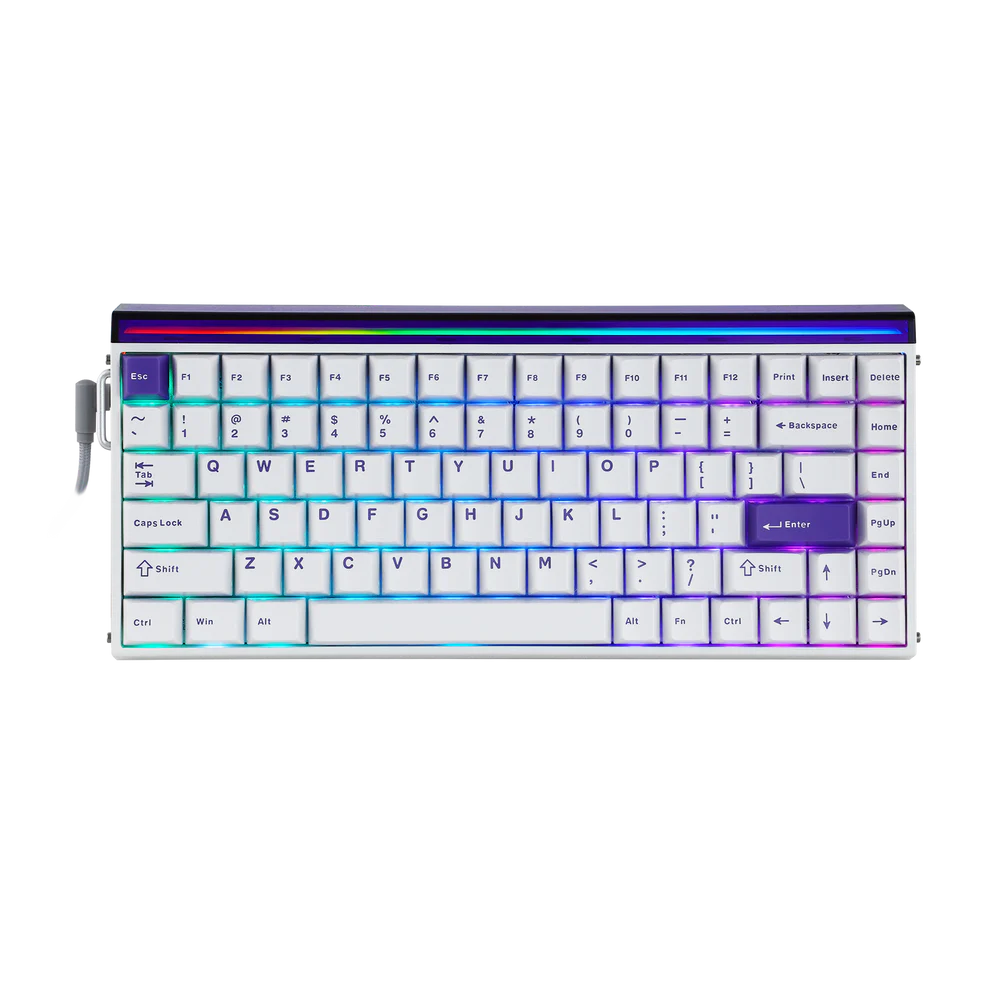 AULA 84 KEYS RGB 75% WIRED MECHANICAL GAMING KEYBOARD JADE KING MAGNETIC SWITCH PURPLE GRADIENT LIGH - Image 2