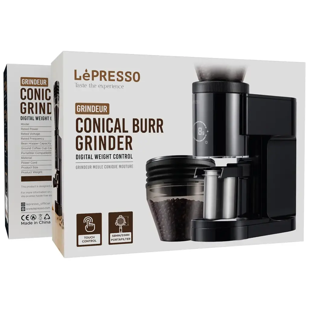 LEPRESSO GRINDEUR CONICAL BURR GRINDER BLACK LPCGHY1430BK - Image 5