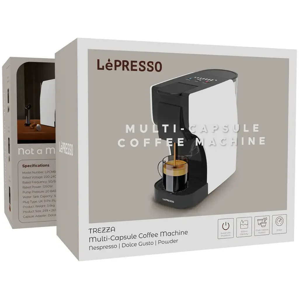 LEPRESSO TREZZA MULTI CAPSULE COFFEE MACHINE WHITE LPCM6618WH - Image 2