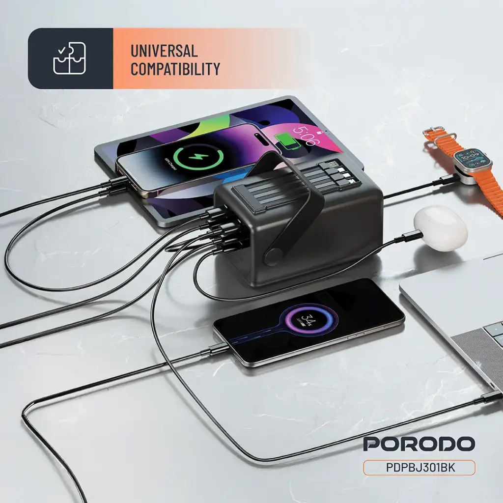 PORODO LARA 80000MAH POWER BANK PD20W BLACK PDPBJ301BK - Image 4