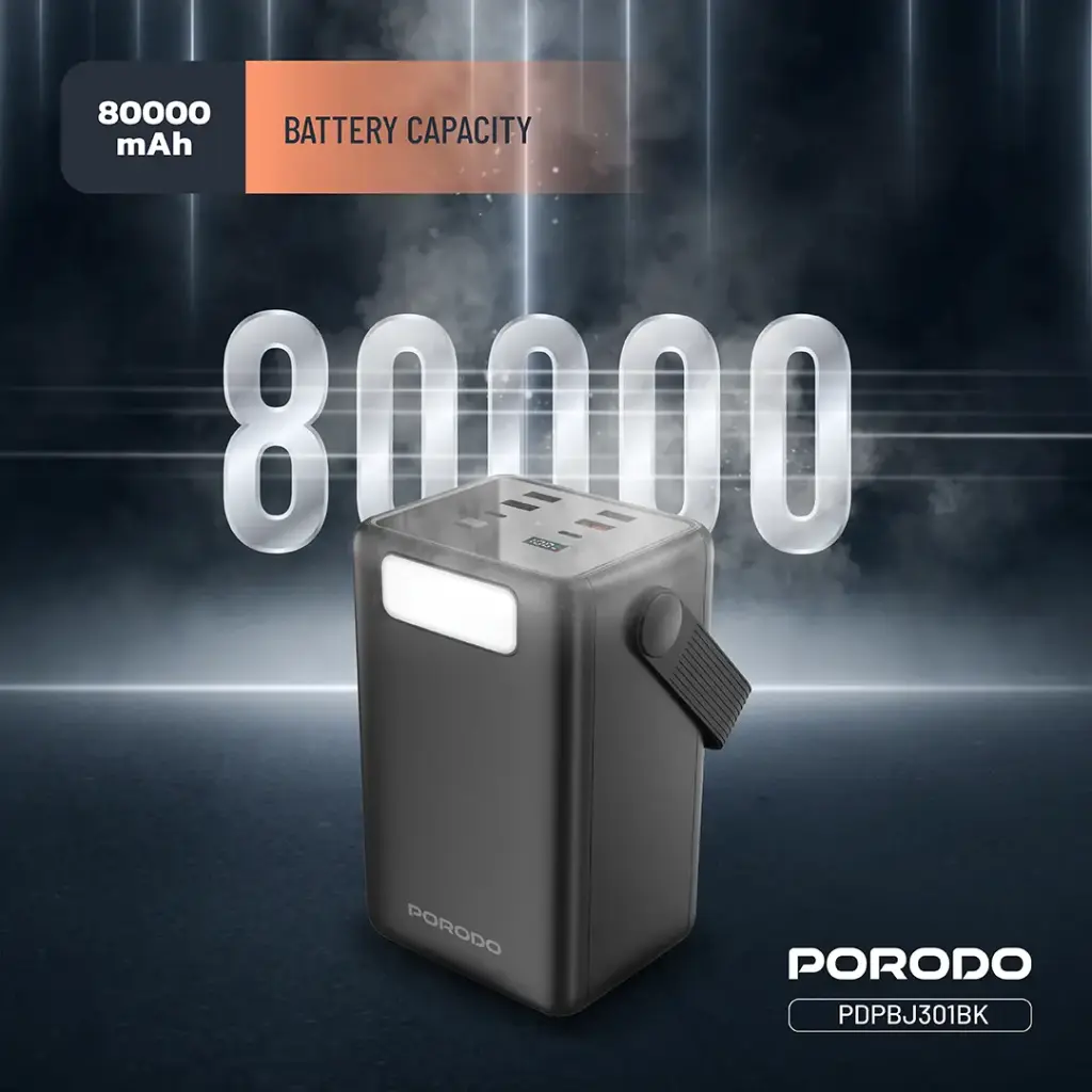 PORODO LARA 80000MAH POWER BANK PD20W BLACK PDPBJ301BK - Image 6