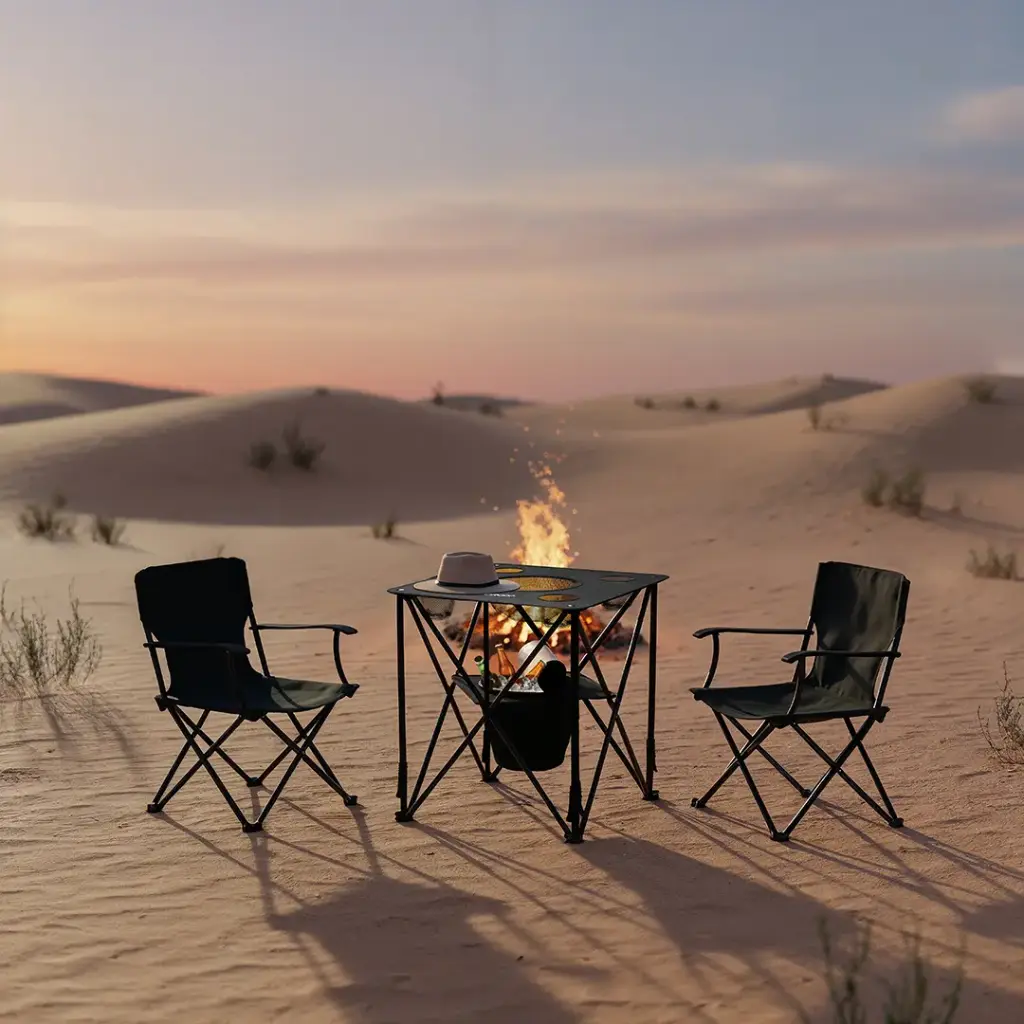 PORODO LIFESTYLE OUTDOOR COMPANION FOLDABLE CAMPING TABLE BLACK PDRS2355BK - Image 5
