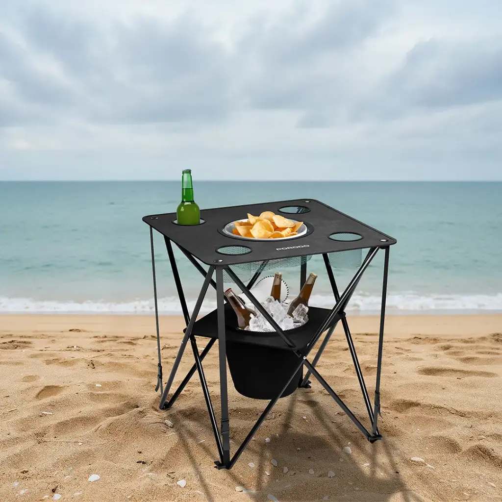 PORODO LIFESTYLE OUTDOOR COMPANION FOLDABLE CAMPING TABLE BLACK PDRS2355BK - Image 7