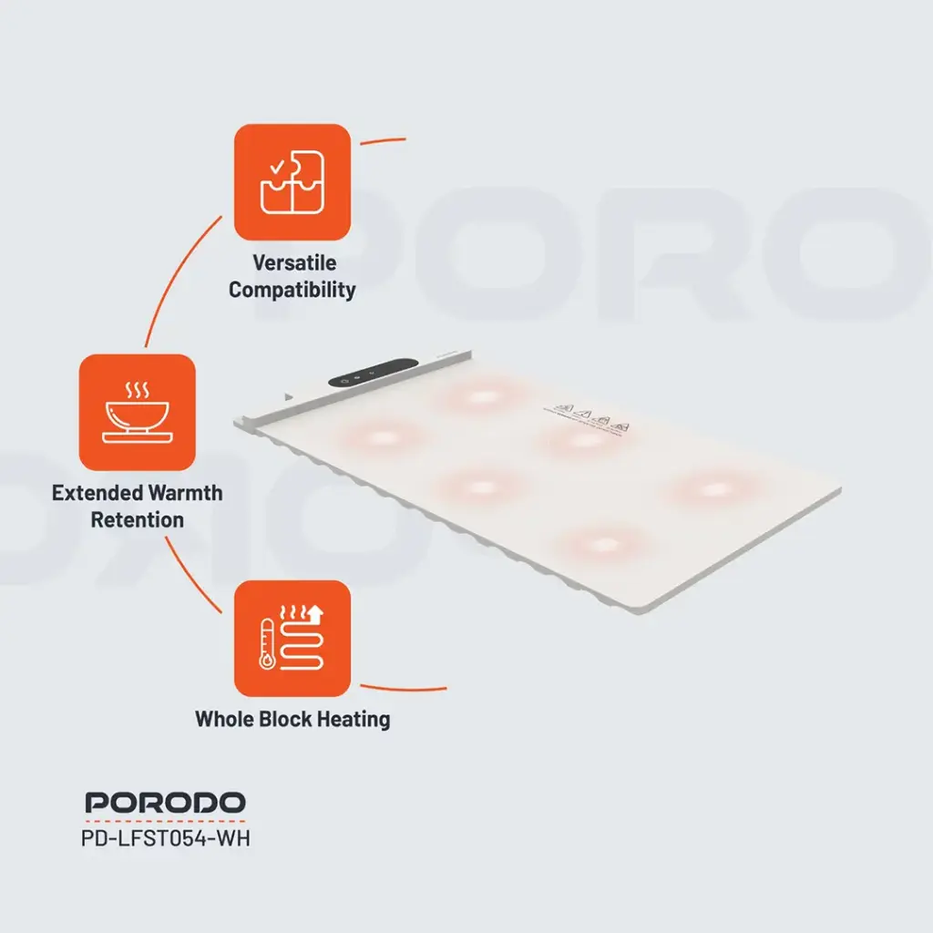 PORODO LIFESTYLE WARMING FOOD MAT QUICK ROLL SILICONE WHITE PD-LFST054WH - Image 3