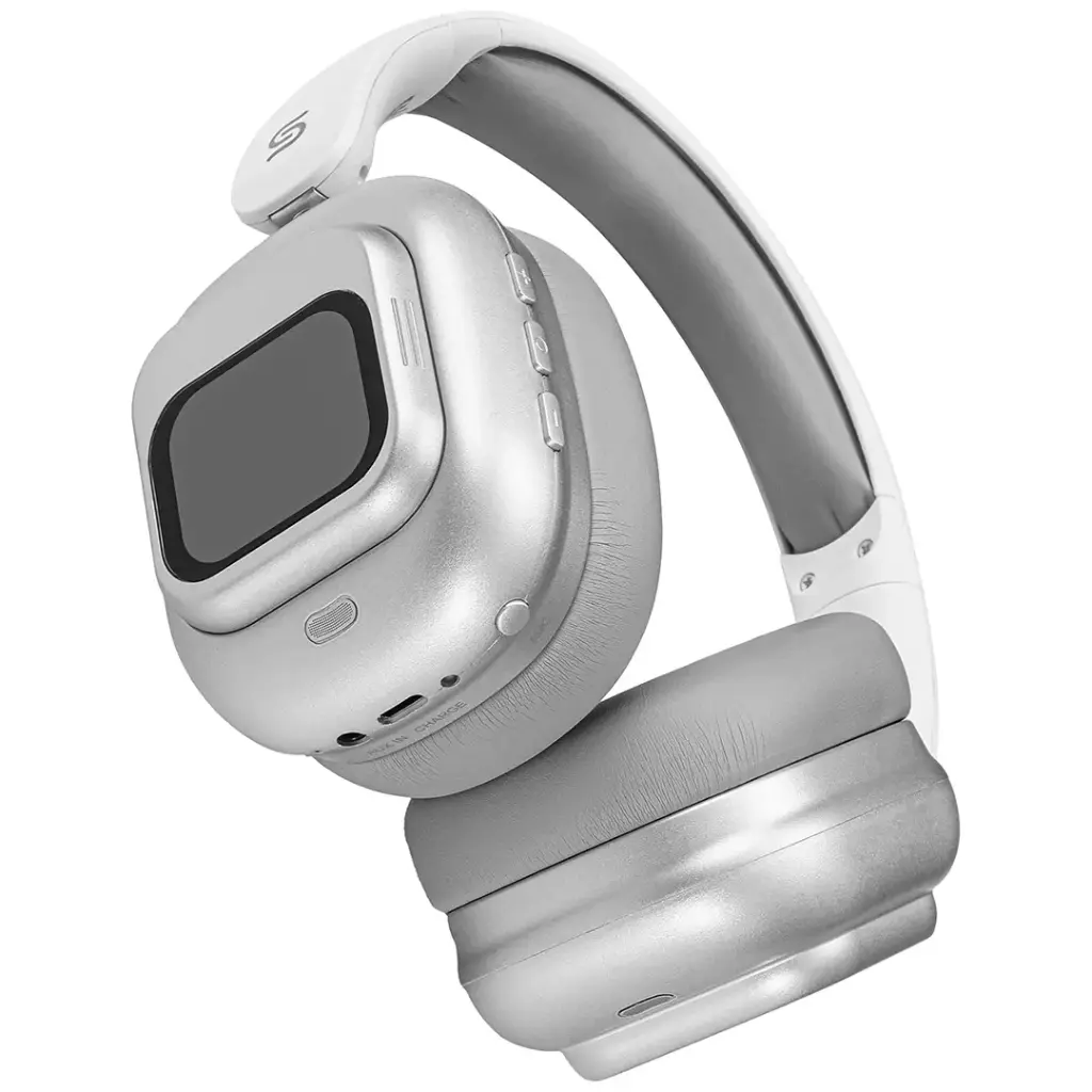 PORODO SOUNDTEC TOUCH WAVE ANC HEADPHONE WITH DETACHABLE TOUCH SCREEN WHITE PDJYBN618WH - Image 2