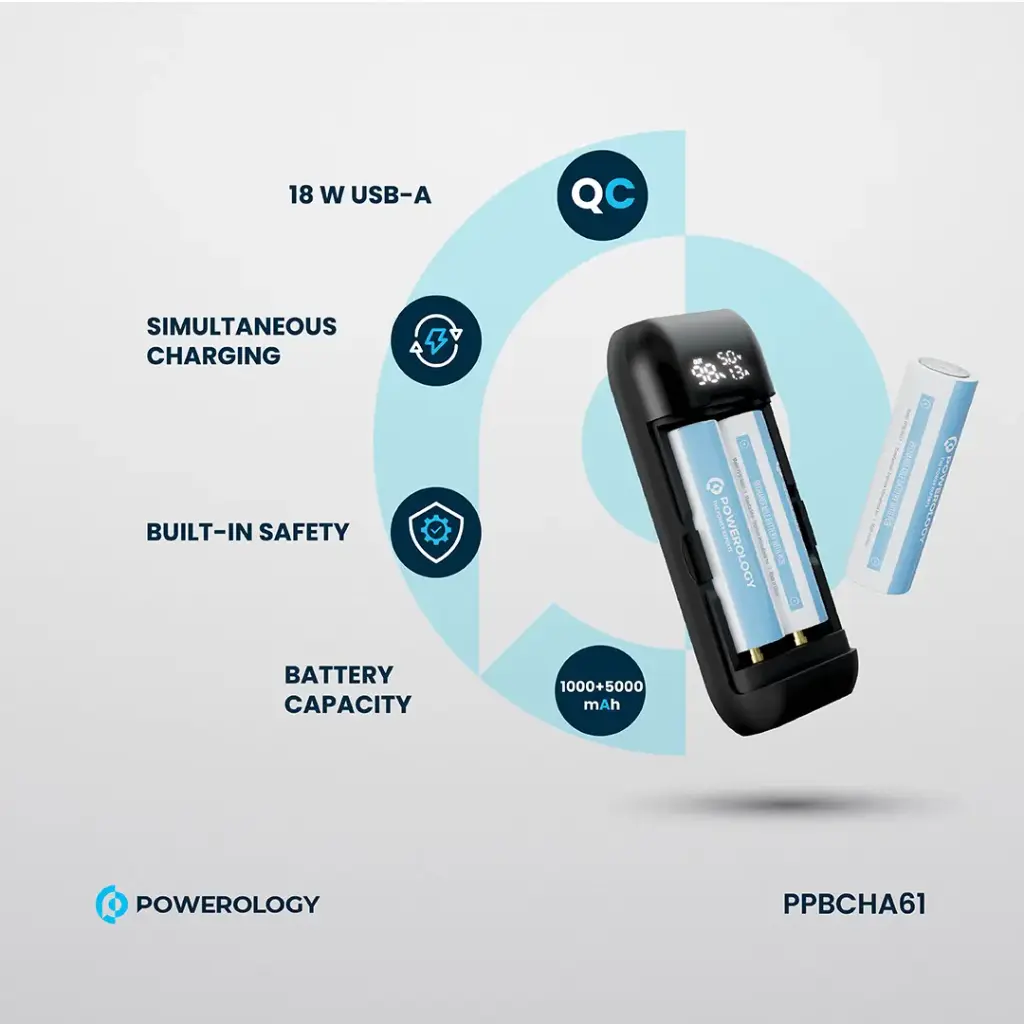POWEROLOGY DIY CELL 10000+5000MAH POWERBANK BLACK PPBCHA61 - Image 6