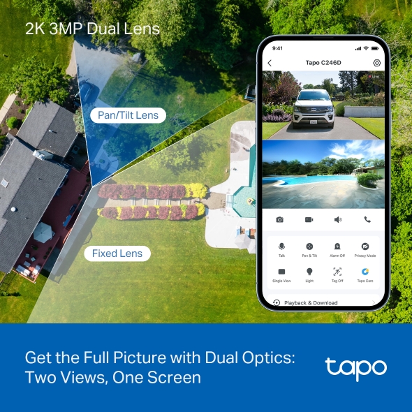 TPLINK TAPO INDOOR /OUTDOOR DUAL LENS PAN TILT SECURITY CAMERA TAPO C246D - Image 4