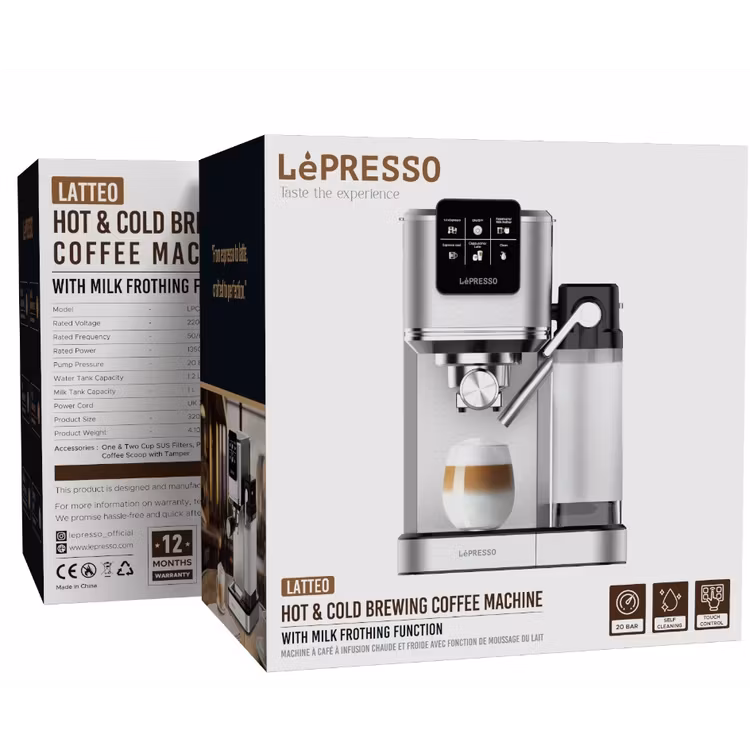 LEPRESSO LATTEO HOT COLD BREWING COFFEE MACHINE SILVER LPCFFTEM0071-SL - Image 5
